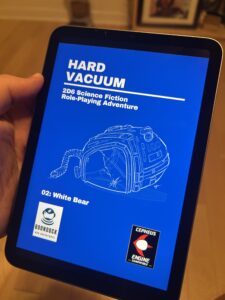 Hard Vacuum number 1 book cover displayed on iPad Mini